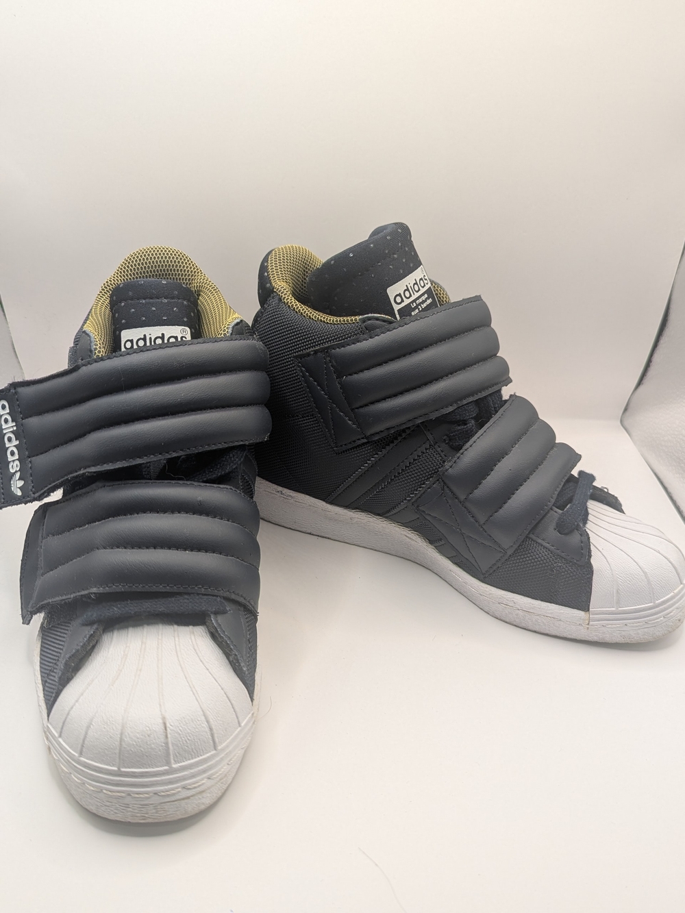 adidas Kids Black & White Velcro High-Top Sneakers